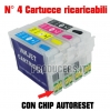 N° 4 Cartucce ricaricabili per Epson serie T2991 - T2992 - T2293 - T2994